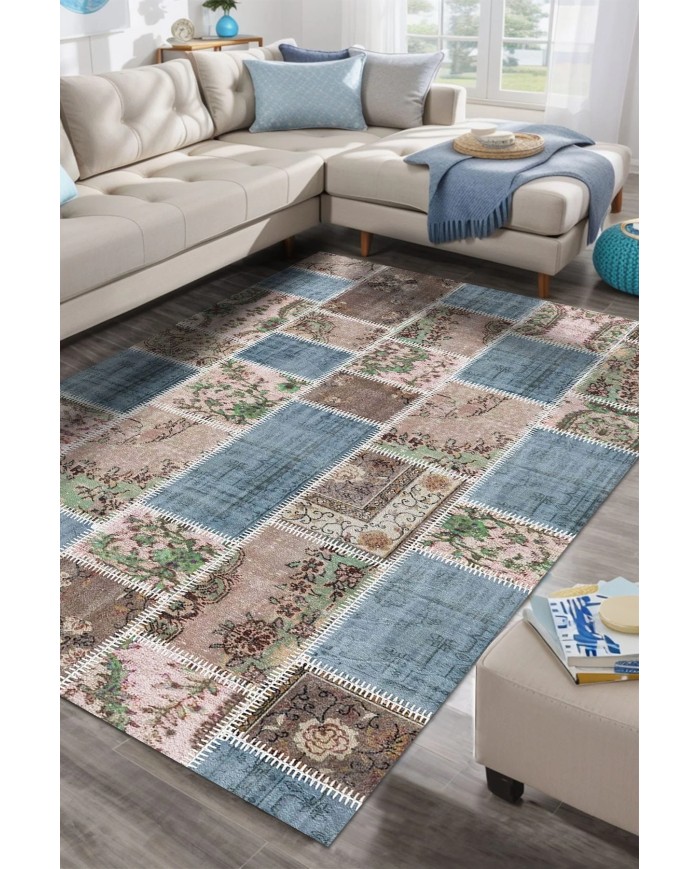 Merkür Kadife Yıkanabilir Kaymaz Pamuk Tabanlı Antibakteriyel Salon Halısı