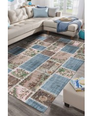 Merkür Kadife Yıkanabilir Kaymaz Pamuk Tabanlı Antibakteriyel Salon Halısı