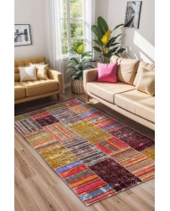 Silvena Kadife Yıkanabilir Kaymaz Pamuk Tabanlı Antibakteriyel Salon Halısı