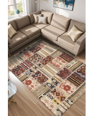 Uranüs Kadife Yıkanabilir Kaymaz Pamuk Tabanlı Antibakteriyel Salon Halısı