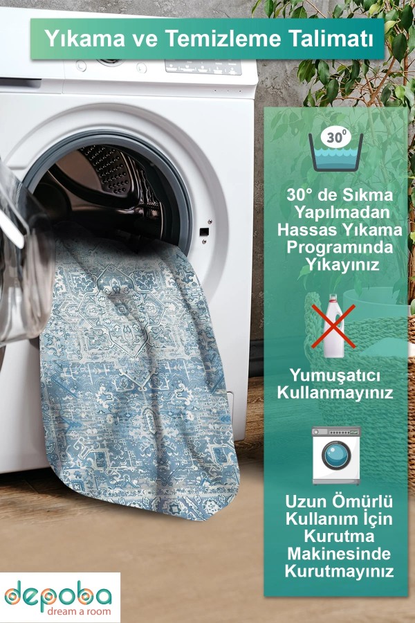 Bluen Kadife Yıkanabilir Kaymaz Pamuk Tabanlı Antibakteriyel Salon Halısı Bluen Kadife Yıkanabilir Kaymaz Pamuk Tabanlı Antibakteriyel Salon Halısı