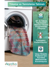 Cloon Kadife Yıkanabilir Kaymaz Pamuk Tabanlı Antibakteriyel Salon Halısı