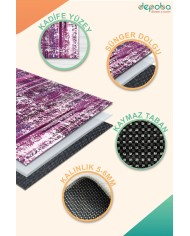 İrya Kadife Yıkanabilir Kaymaz Pamuk Tabanlı Antibakteriyel Salon Halısı