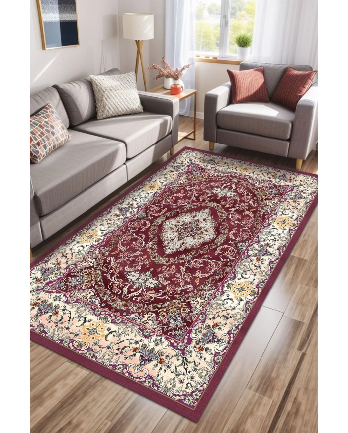 Jesse Kadife Yıkanabilir Kaymaz Pamuk Tabanlı Antibakteriyel Salon Halısı