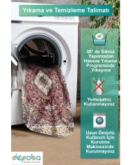 Jesse Kadife Yıkanabilir Kaymaz Pamuk Tabanlı Antibakteriyel Salon Halısı