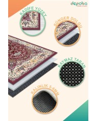 Jesse Kadife Yıkanabilir Kaymaz Pamuk Tabanlı Antibakteriyel Salon Halısı