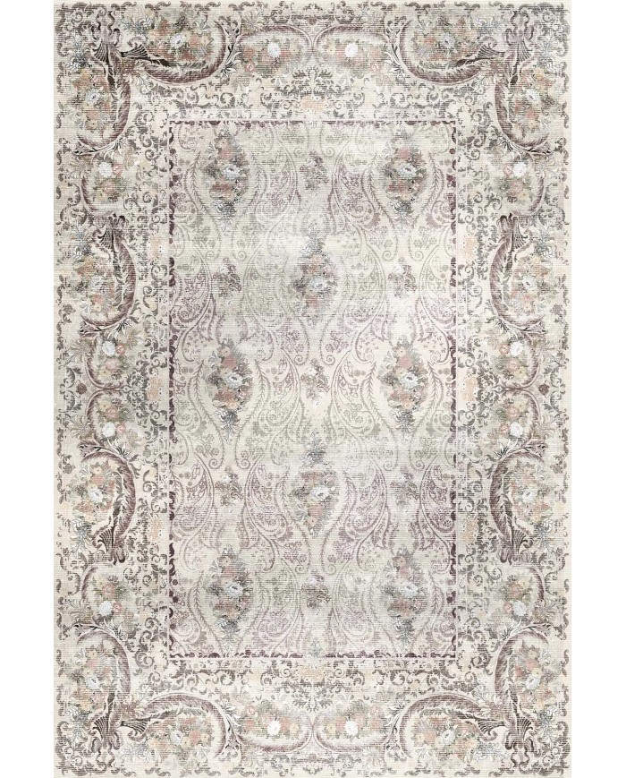 Laven Kadife Yıkanabilir Kaymaz Pamuk Tabanlı Antibakteriyel Salon Halısı