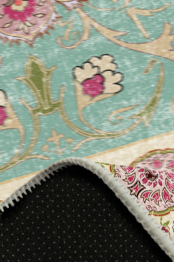 Visina Vintage Desenli Pamuk Tabanlı Yıkanabilen Kaydırmaz Antibakteriyel Şönil Salon Halısı Visina Vintage Desenli Pamuk Tabanlı Yıkanabilen Kaydırmaz Antibakteriyel Şönil Salon Halısı