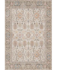 Tasle Vintage Desenli Pamuk Tabanlı Yıkanabilen Kaydırmaz Antibakteriyel Şönil Salon Halısı