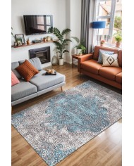 Mesty Kadife Yıkanabilir Kaymaz Pamuk Tabanlı Antibakteriyel Salon Halısı