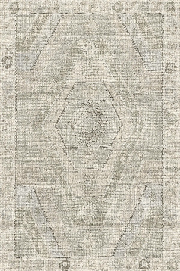 Saphir Vintage Desenli Pamuk Tabanlı Yıkanabilen Kaydırmaz Antibakteriyel Şönil Salon Halısı