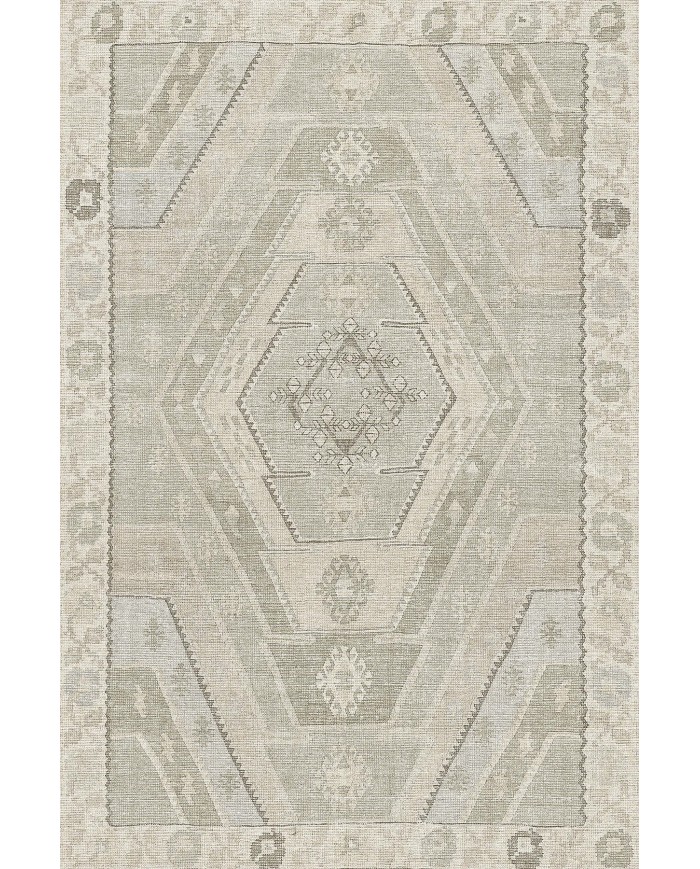 Saphir Vintage Desenli Pamuk Tabanlı Yıkanabilen Kaydırmaz Antibakteriyel Şönil Salon Halısı