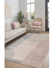 Rasta Vintage Desenli Pamuk Tabanlı Yıkanabilen Kaydırmaz Antibakteriyel Şönil Salon Halısı