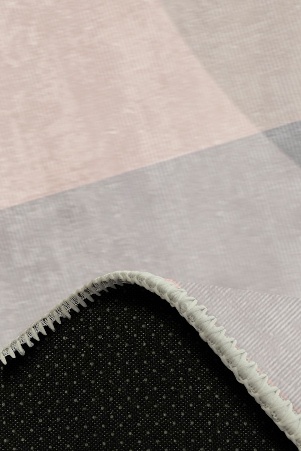 Rasta Vintage Desenli Pamuk Tabanlı Yıkanabilen Kaydırmaz Antibakteriyel Şönil Salon Halısı