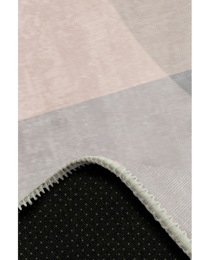 Rasta Vintage Desenli Pamuk Tabanlı Yıkanabilen Kaydırmaz Antibakteriyel Şönil Salon Halısı