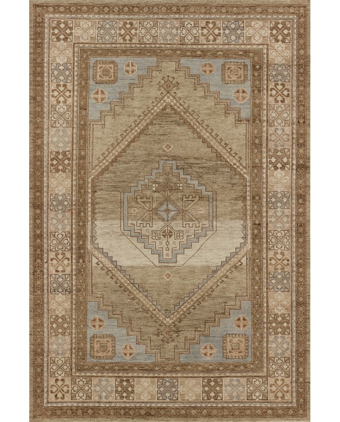 Lukes Vintage Desenli Pamuk Tabanlı Yıkanabilen Kaydırmaz Antibakteriyel Şönil Salon Halısı