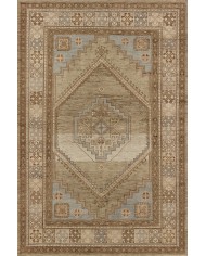 Lukes Vintage Desenli Pamuk Tabanlı Yıkanabilen Kaydırmaz Antibakteriyel Şönil Salon Halısı