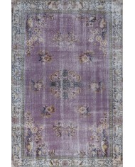 Lavans Vintage Desenli Pamuk Tabanlı Yıkanabilen Kaydırmaz Antibakteriyel Şönil Salon Halısı