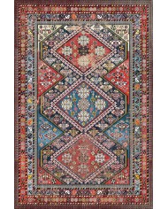 Betty Desenli Pamuk Tabanlı Yıkanabilen Kaymaz Antibakteriyel Şönil Salon Halısı