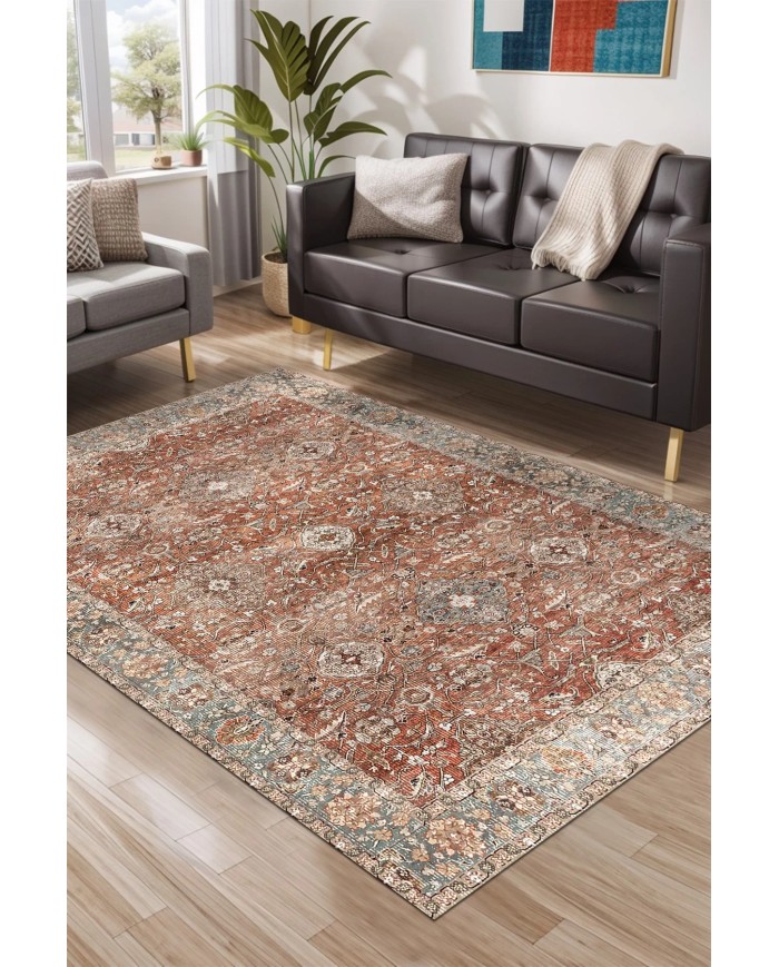 Onzy Kadife Yıkanabilir Kaymaz Pamuk Tabanlı Antibakteriyel Salon Halısı