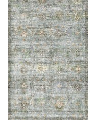 Bliss Vintage Desenli Pamuk Tabanlı Yıkanabilen Kaydırmaz Antibakteriyel Şönil Salon Halısı