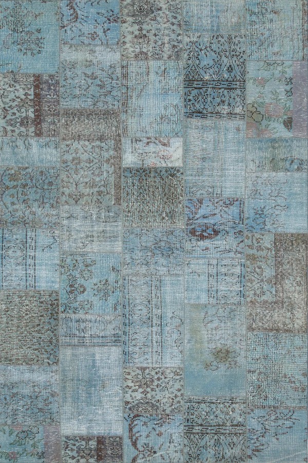 Cosy Patchwork Desenli Pamuk Tabanlı Yıkanabilen Kaydırmaz Antibakteriyel Şönil Salon Halısı