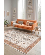 Osima Desenli Pamuk Tabanlı Yıkanabilen Kaydırmaz Antibakteriyel Şönil Salon Halısı