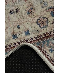 Laloven Vintage Desenli Pamuk Tabanlı Yıkanabilen Kaydırmaz Antibakteriyel Şönil Salon Halısı