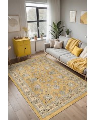 Serein Patchwork Desenli Pamuk Tabanlı Yıkanabilen Kaydırmaz Antibakteriyel Şönil Salon Halısı