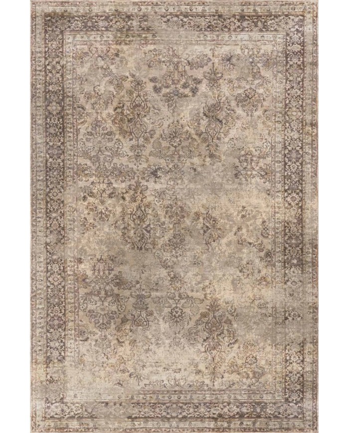 Glodeni Vintage Desenli Pamuk Tabanlı Yıkanabilen Kaydırmaz Antibakteriyel Şönil Salon Halısı