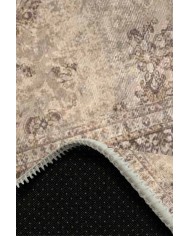 Glodeni Vintage Desenli Pamuk Tabanlı Yıkanabilen Kaydırmaz Antibakteriyel Şönil Salon Halısı