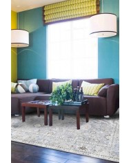 Saint Elit Desenli Pamuk Tabanlı Yıkanabilen Kaydırmaz Antibakteriyel Şönil Salon Halısı