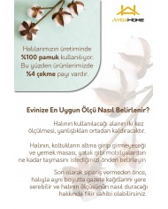 Carme Desenli Pamuk Tabanlı Yıkanabilen Kaymaz Antibakteriyel Şönil Salon Halısı