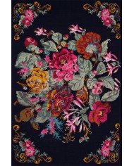 Mirage Karabağ Desenli Pamuk Tabanlı Yıkanabilen Kaydırmaz Antibakteriyel Şönil Salon Halısı