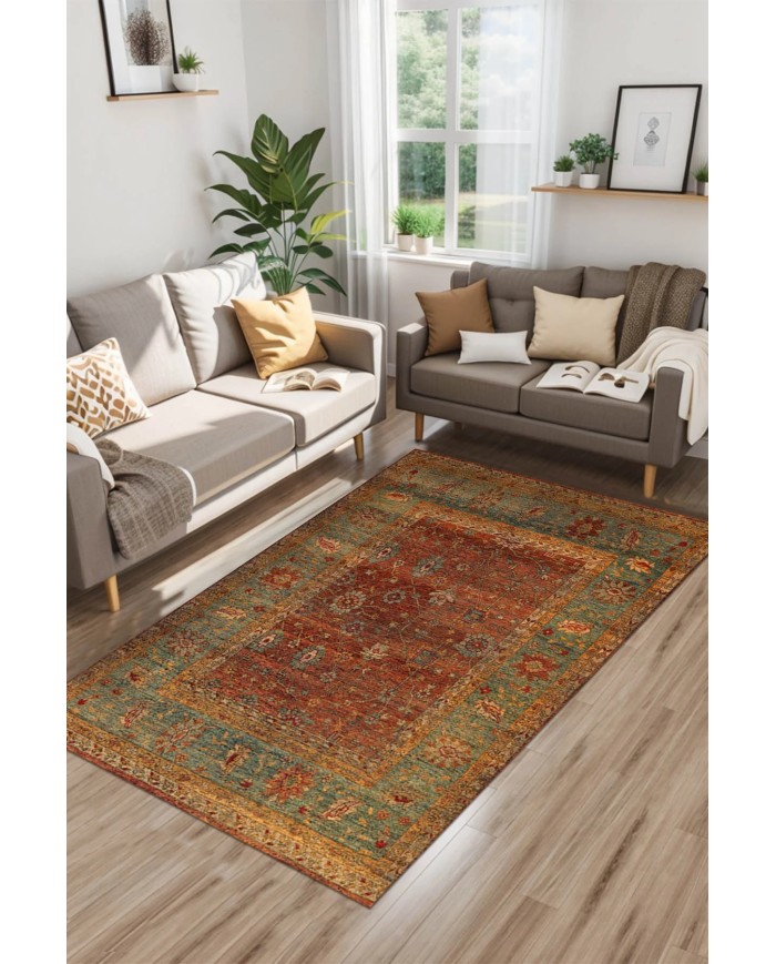 Rubby Kadife Yıkanabilir Kaymaz Pamuk Tabanlı Antibakteriyel Salon Halısı