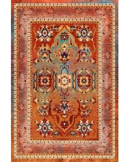 Özel Ölçü Golin Şönil Elit Desenli Pamuk Tabanlı Yıkanabilen Salon Halısı 110x250 cm