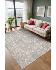 Gansio Modern Şönil Desenli Pamuk Tabanlı Yıkanabilen Kaydırmaz Antibakteriyel  Salon Halısı