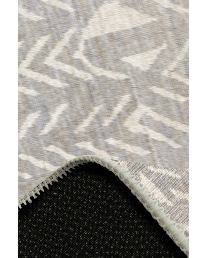 Gansio Modern Şönil Desenli Pamuk Tabanlı Yıkanabilen Kaydırmaz Antibakteriyel  Salon Halısı