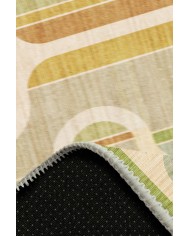 Lauro Modern Şönil Desenli Pamuk Tabanlı Yıkanabilen Kaydırmaz Antibakteriyel  Salon Halısı