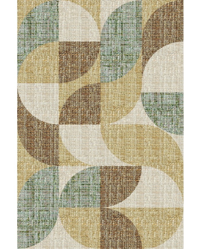 Bande Modern Şönil Desenli Pamuk Tabanlı Yıkanabilen Kaydırmaz Antibakteriyel  Salon Halısı