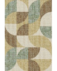 Bande Modern Şönil Desenli Pamuk Tabanlı Yıkanabilen Kaydırmaz Antibakteriyel  Salon Halısı