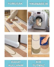 Graf Modern Şönil Desenli Pamuk Tabanlı Yıkanabilen Kaydırmaz Antibakteriyel  Salon Halısı