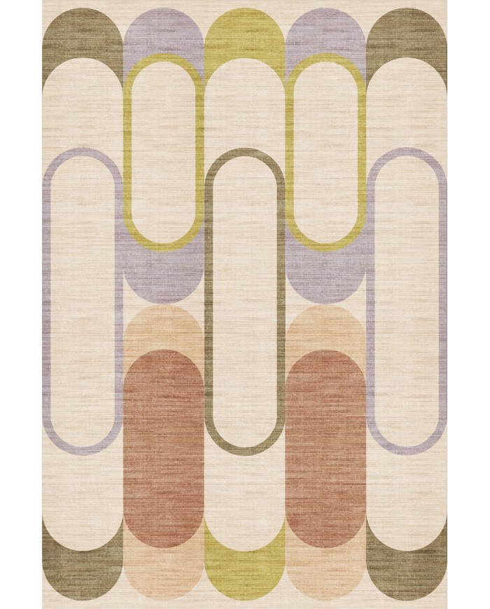 Graf Modern Şönil Desenli Pamuk Tabanlı Yıkanabilen Kaydırmaz Antibakteriyel  Salon Halısı