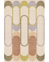 Graf Modern Şönil Desenli Pamuk Tabanlı Yıkanabilen Kaydırmaz Antibakteriyel  Salon Halısı