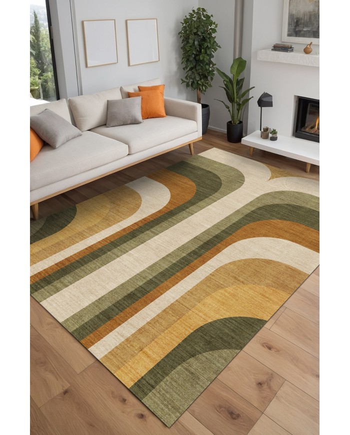 Pendao Modern Şönil Pamuk Tabanlı Yıkanabilen Kaydırmaz Antibakteriyel  Salon Halısı