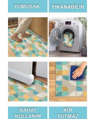 Epola Modern Şönil Pamuk Tabanlı Yıkanabilen Kaydırmaz Antibakteriyel  Salon Halısı