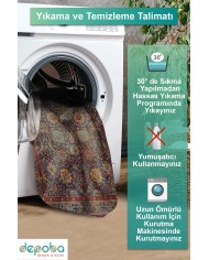 Sarah Kadife Yıkanabilir Kaymaz Pamuk Tabanlı Antibakteriyel Salon Halısı