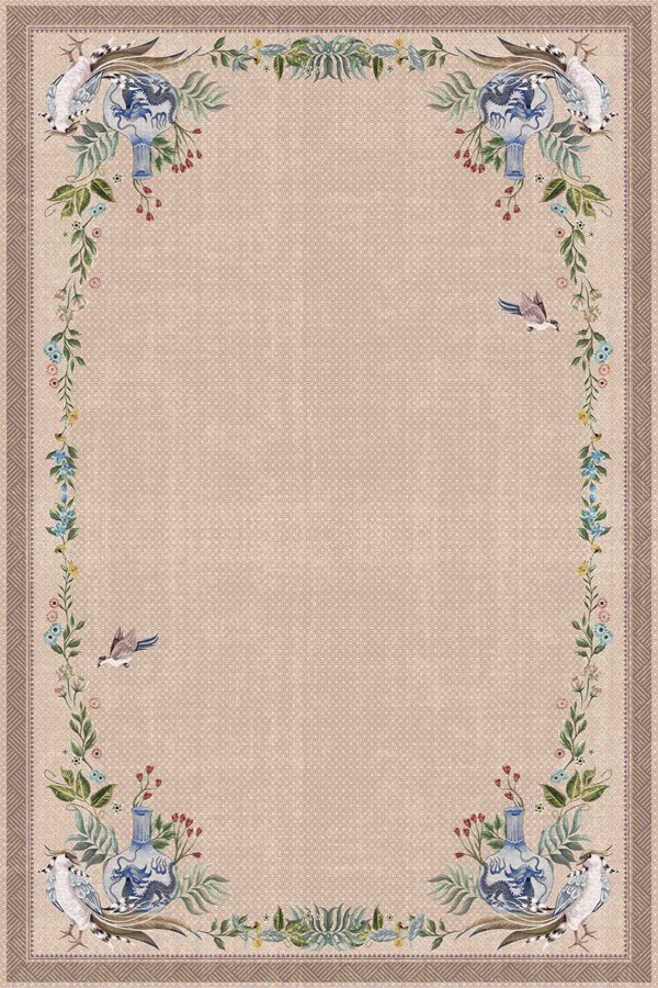 Ebers Floral Desenli Pamuk Tabanlı Yıkanabilen Kaydırmaz Antibakteriyel Şönil Salon Halısı Ebers Floral Desenli Pamuk Tabanlı Yıkanabilen Kaydırmaz Antibakteriyel Şönil Salon Halısı