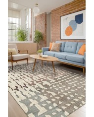 Kenusa Modern Şönil Pamuk Tabanlı Yıkanabilen Kaydırmaz Antibakteriyel  Salon Halısı