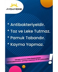 Nisay Modern Şönil Pamuk Tabanlı Yıkanabilen Kaydırmaz Antibakteriyel  Salon Halısı